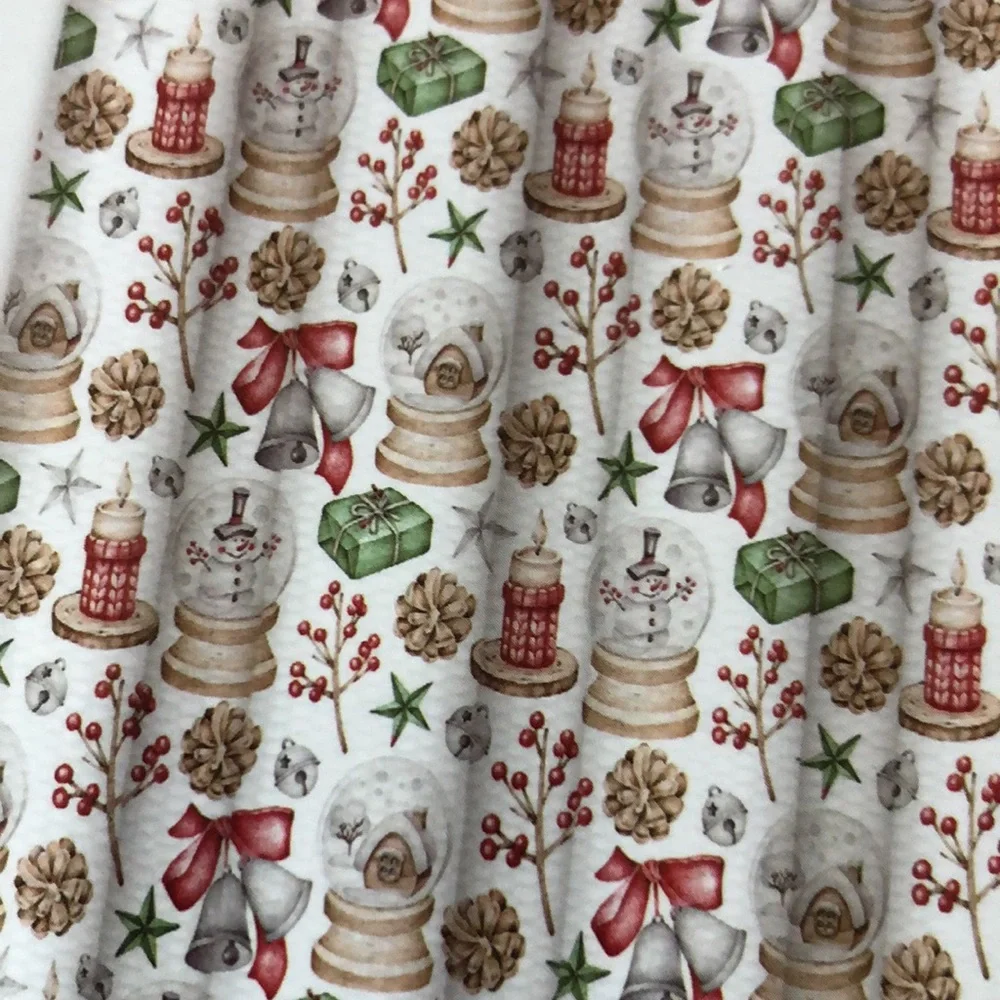 Snowglobe SNOWMAN Water Resistant Fabric Shower Curtain